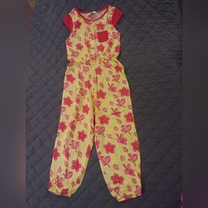 Kids Floral Yellow and Pink Jumpsuit